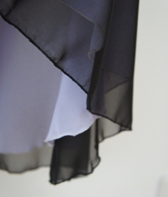 バレエ　ラップスカート[ダブル　ブラック×ラベンダー58-120] D126doubleBKLV 3枚目の画像