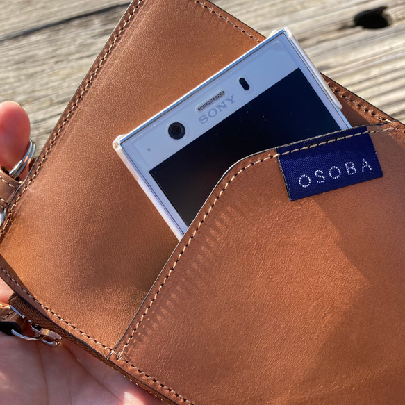 【送料無料】WalkWith2 -OSOBA 3way wallet- スマホが縦に入るお財布ポシェット 6枚目の画像