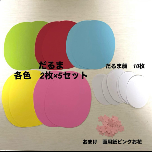だるま 制作キット 10個セット 型紙 はな 通販 16941224｜Creema