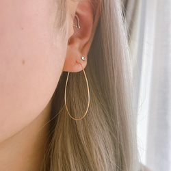 Simple Wire Hoop Earrings／14kgf／silver925 9枚目の画像