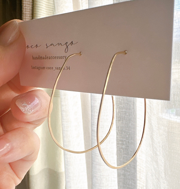 Simple Wire Hoop Earrings／14kgf／silver925 7枚目の画像