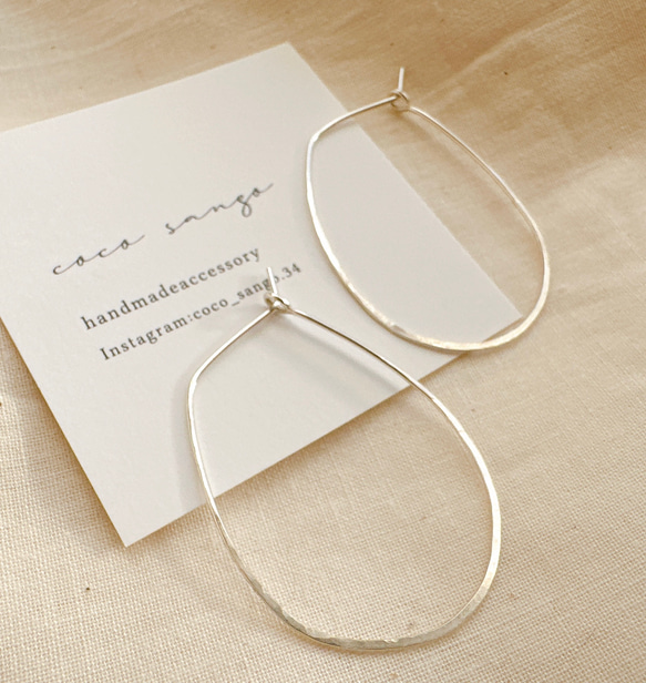 Simple Wire Hoop Earrings／14kgf／silver925 4枚目の画像