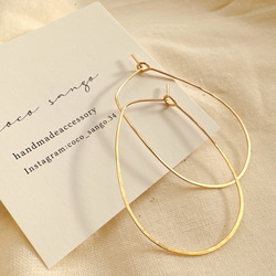 Simple Wire Hoop Earrings／14kgf／silver925 3枚目の画像