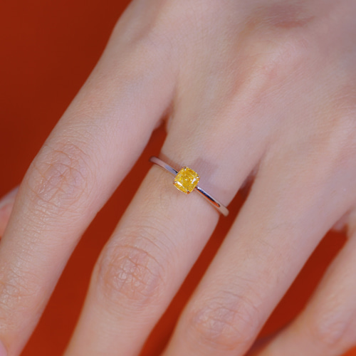 イエローダイヤモンドリング0.42ct k18 指輪・リング パール