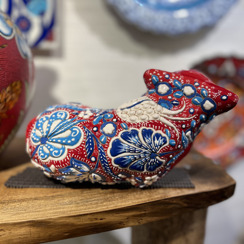 トルコ　カリグラフィー　額 楽天市場】手書きタイル トルコ陶器 ミニタイル1枚額 H29×W19×D1.5cm