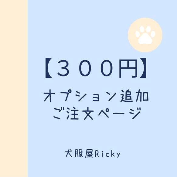 ３００円オプション購入ページ（当店からご購入のお願いをさせていただいた場合） 1枚目の画像