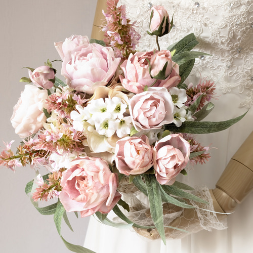 【お値下げ中9500→8400】 ウェディングブーケ ピンク ブートニア付き c2921193e303f98c7756fa0ad4a23c