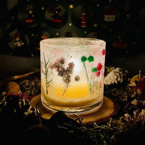 セール中♪ボタニカルジェルキャンドルホルダー＊クリスマスキャンドル