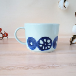 ドーナツにレンコン印判　マグカップ　　縁起物　カフェ　コーヒーカップ 3枚目の画像