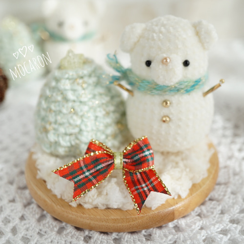 クリスマス☆くま雪ダルマ(ピンク)&雪くま クリスマス☆くま雪ダルマ(ピンク)&雪くま