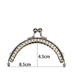 8.5cm 丸型 がま口 口金 縫付タイプ  ハンドメイド 手芸 材料 2枚目の画像