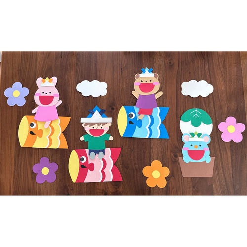 こいのぼり 壁面飾り 端午の節句 こどもの日 かしわもち 画用紙 保育
