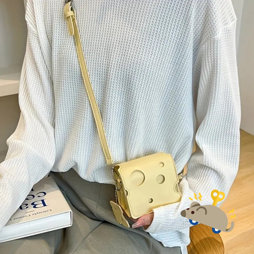 ミニ チーズ ショルダーバッグ 新品 ポシェット 心音kokorone