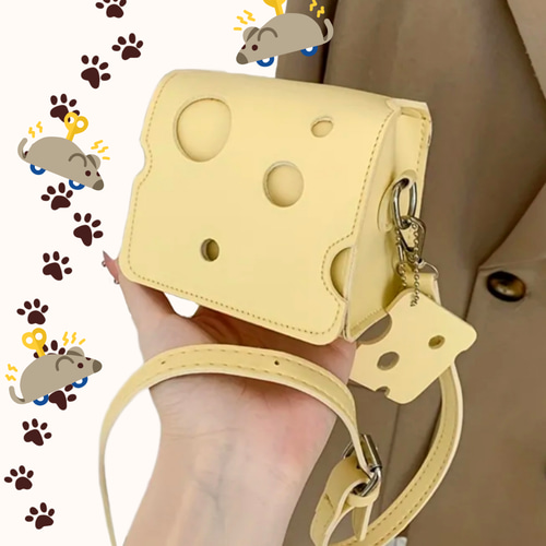 ミニ チーズ ショルダーバッグ 新品 ポシェット 心音kokorone