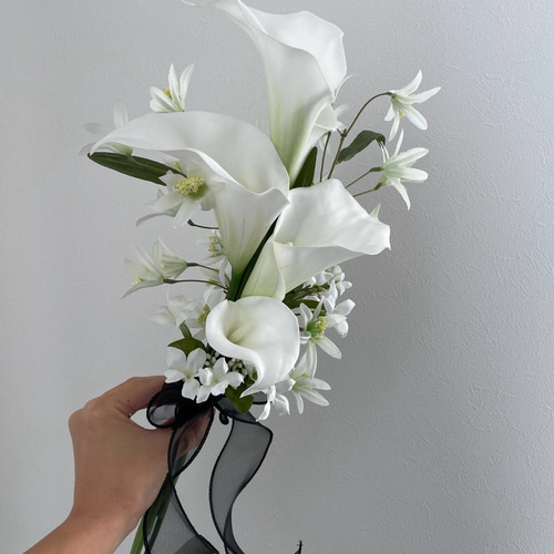 カラーブーケ♪ウェディングブーケ ブートニア付き アームブーケ