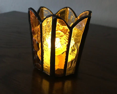 ステンドグラス　ハンドメイド　オレンジ a08dedf1f82e7fb1fa63a40b800ce9