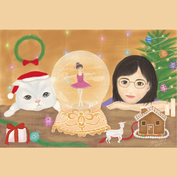 水晶玉の中のおとぎ話/プレゼント交換/メリークリスマス/ポストカード 8枚目の画像