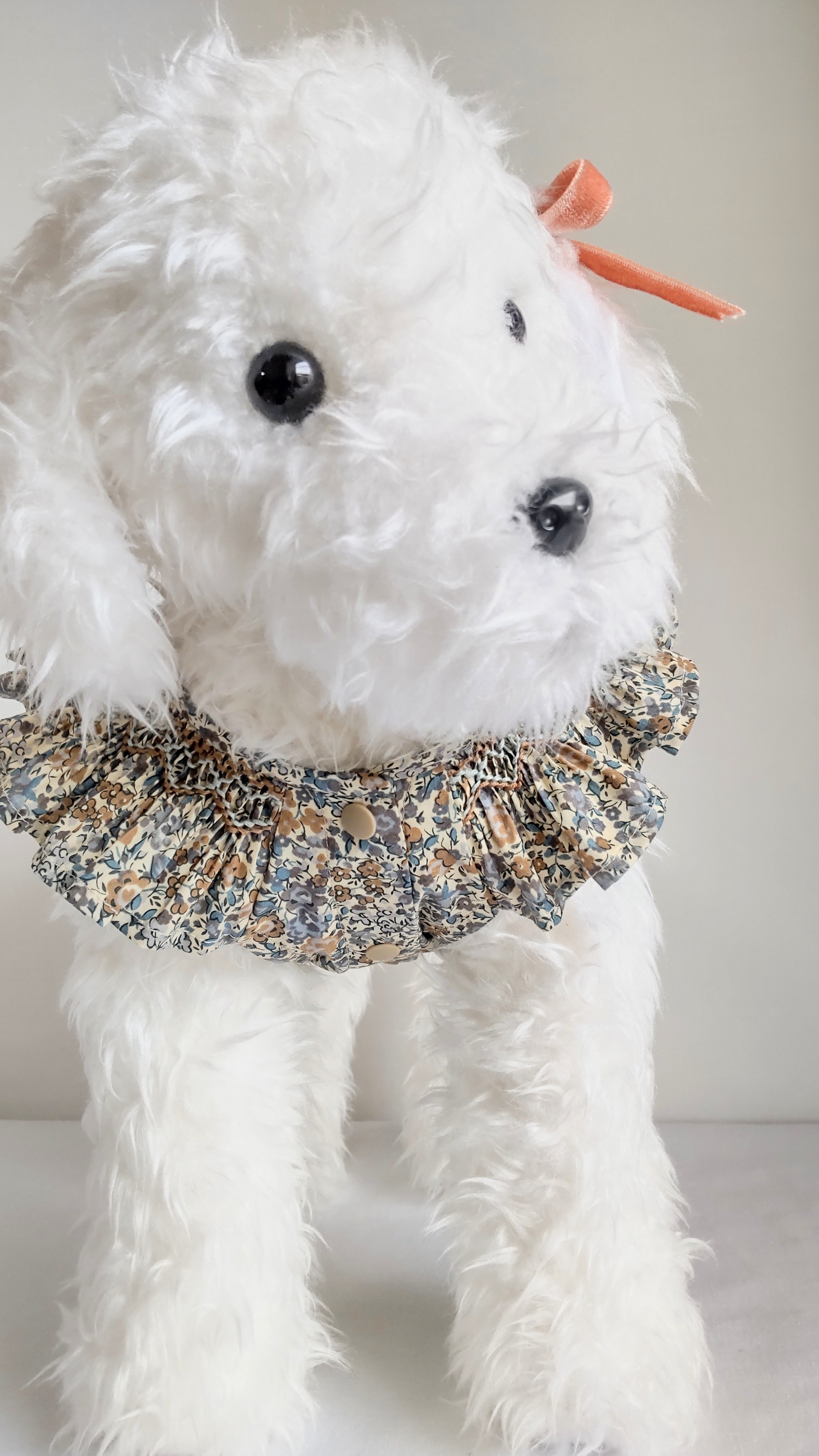 リバティ 犬のワンピース