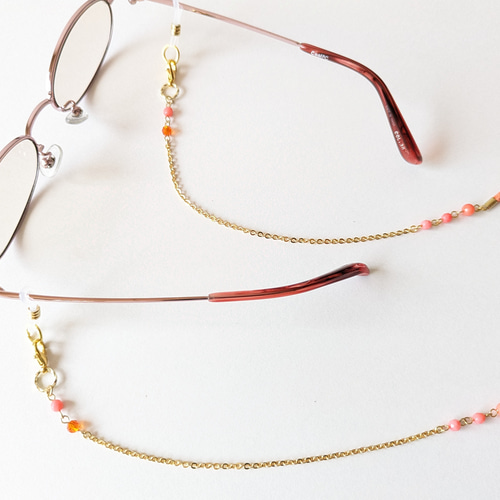 眼鏡チェーン・マスクチェーン おしゃれビーズネックレスチェーンG+合