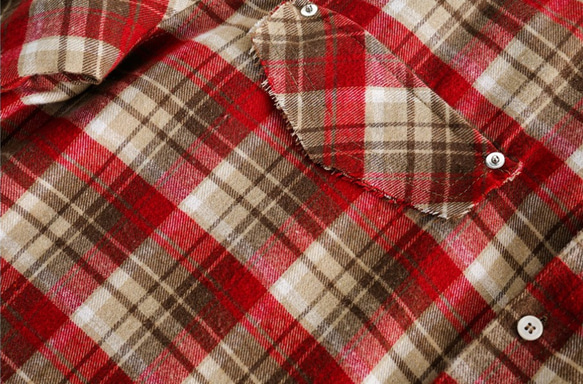 メンズ・レディース兼用・レトロシャツ春と秋のゆったり長袖チェックシャツ 20.-1165 11枚目の画像