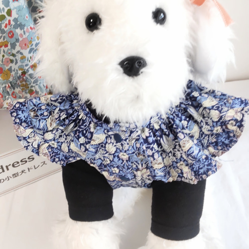 ハンドメイド犬服【ベストオブモリス・お洒落パフスリーブワンピース】犬の服 ハンドメイド犬服【ベストオブモリス・お洒落パフスリーブ