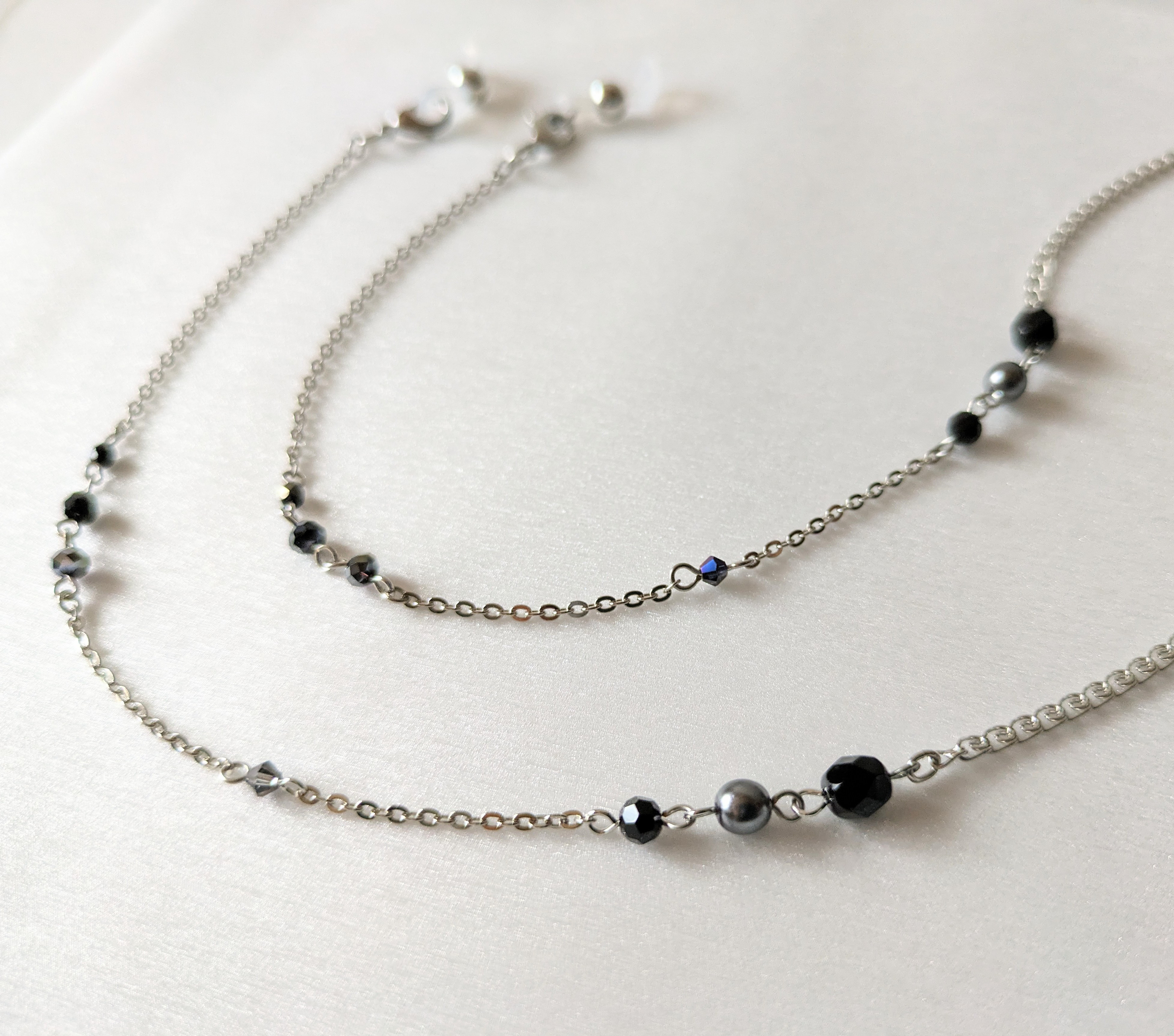 眼鏡チェーン・マスクチェーン おしゃれビーズネックレスチェーンN