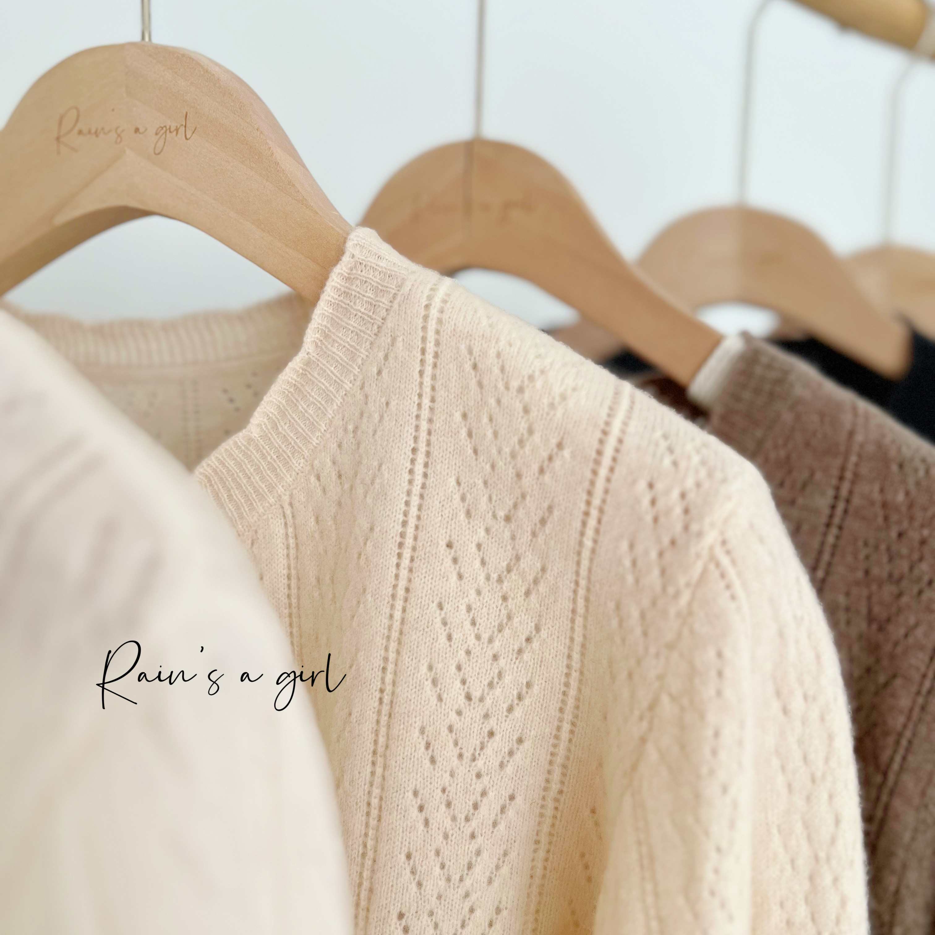 【模様編み★100%カシミヤ】小さめの丸ネック＊カワイイカーディガン＊5色入り＊T-121ZH