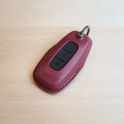 NISSAN 智慧鑰匙包 II D 型環型栃木皮革 [免費刻名字、選擇皮革和縫線] 手工縫製真皮 第1張的照片