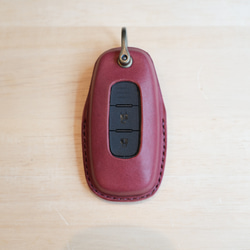 NISSAN 智慧鑰匙包 II D 型環型栃木皮革 [免費刻名字、選擇皮革和縫線] 手工縫製真皮 第5張的照片