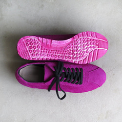 【匹染鮮豔色彩】經典設計與高品質真皮！ EMA運動鞋/拉絲粉色 第9張的照片
