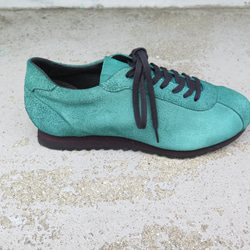【匹染鮮豔色彩】經典設計與高品質真皮！ EMA運動鞋/拉絲綠 第7張的照片