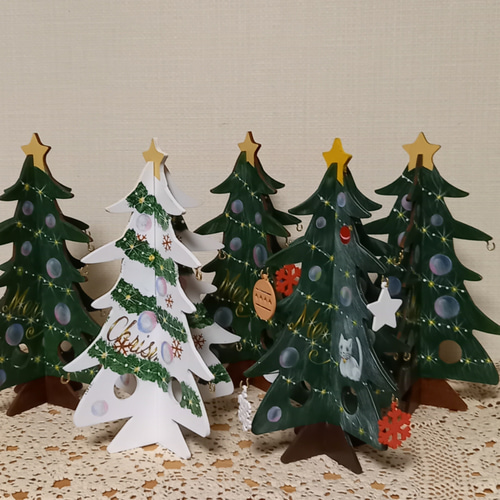 クリスマスツリー1体 トールペイント作品 クリスマスツリー すずらん