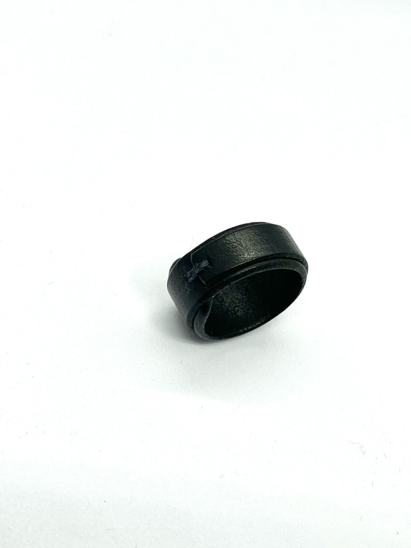 本革指輪　（ブラック） 1枚目の画像