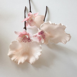 胡蝶蘭ヘッドパーツ　白×ピンク 4枚目の画像