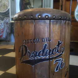 ちょっとした腰掛けに  木樽型 収納スツール  木製チェア  クッションスツール  #アメリカンヴィンテージな家 5枚目の画像