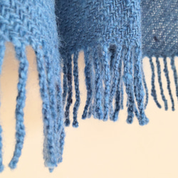 手紡ぎ手織りマフラー 羊毛(ウール)100% 5枚目の画像