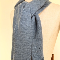 手紡ぎ手織りマフラー 羊毛(ウール)100% 3枚目の画像
