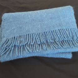 手紡ぎ手織りマフラー 羊毛(ウール)100% 7枚目の画像