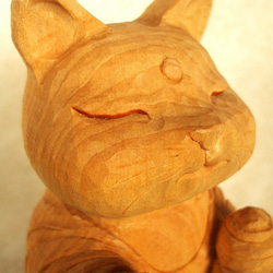 スワールウッド 天然無垢材 フレブル 木彫り 犬の置物 オブジェ 手彫り