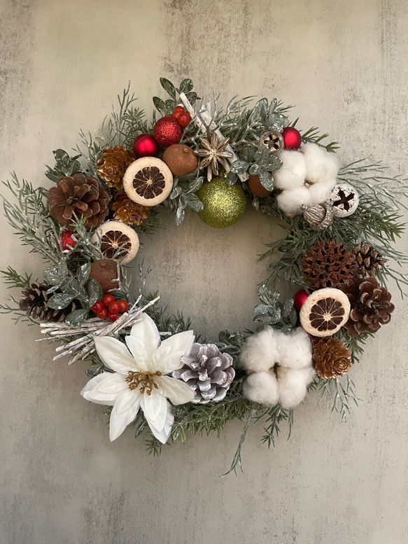 クリステル☆光る動物リース☆クリスマスリース☆フラワーリース☆玄関