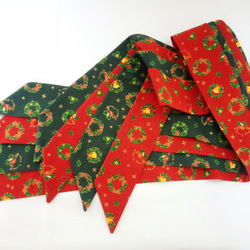 限定2本　クリスマス　リボンスカーフ　緑 5枚目の画像