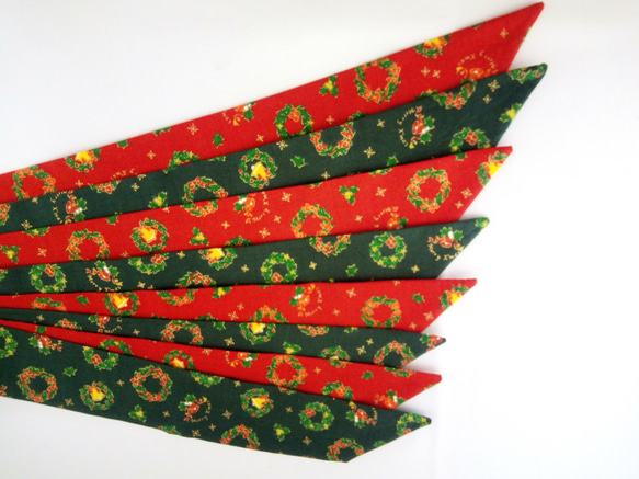 限定2本　クリスマス　リボンスカーフ　緑 3枚目の画像
