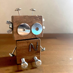 ロボット 模型 ボルト ナット ハンドメイド 手づくり 廃材 鉄製 ミニチュア 世界に一つだけのN ROBO/手作りロボット/木製ロボット/廃材/飾り