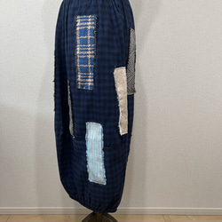 【和×洋】　米沢織パッチワーク風バルーンスカート　 7枚目の画像