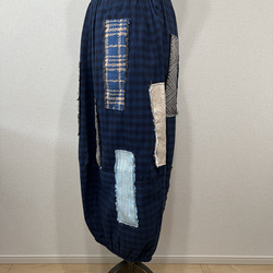 【和×洋】　米沢織パッチワーク風バルーンスカート　 8枚目の画像