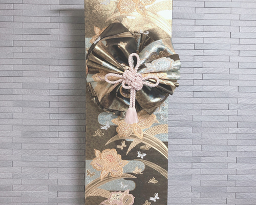 タペストリー　正月飾り　帯飾り　ハンドメイド　手作り　床の間飾り　リメイク f79696e1146410c01f00d52ab10fe4