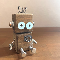 ロボット 模型 ボルト ナット ハンドメイド 手づくり 廃材 鉄製 ミニチュア 世界に一つだけのN ROBO/手作りロボット/木製ロボット/廃材/飾り
