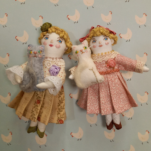 身長約11.5cm/ブローチ/ドールチャーム/バッグチャーム/猫が大好きな  