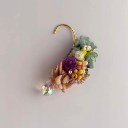 「人魚の涙」紫陽花と千日紅とイモーテルの耳飾り 3枚目の画像