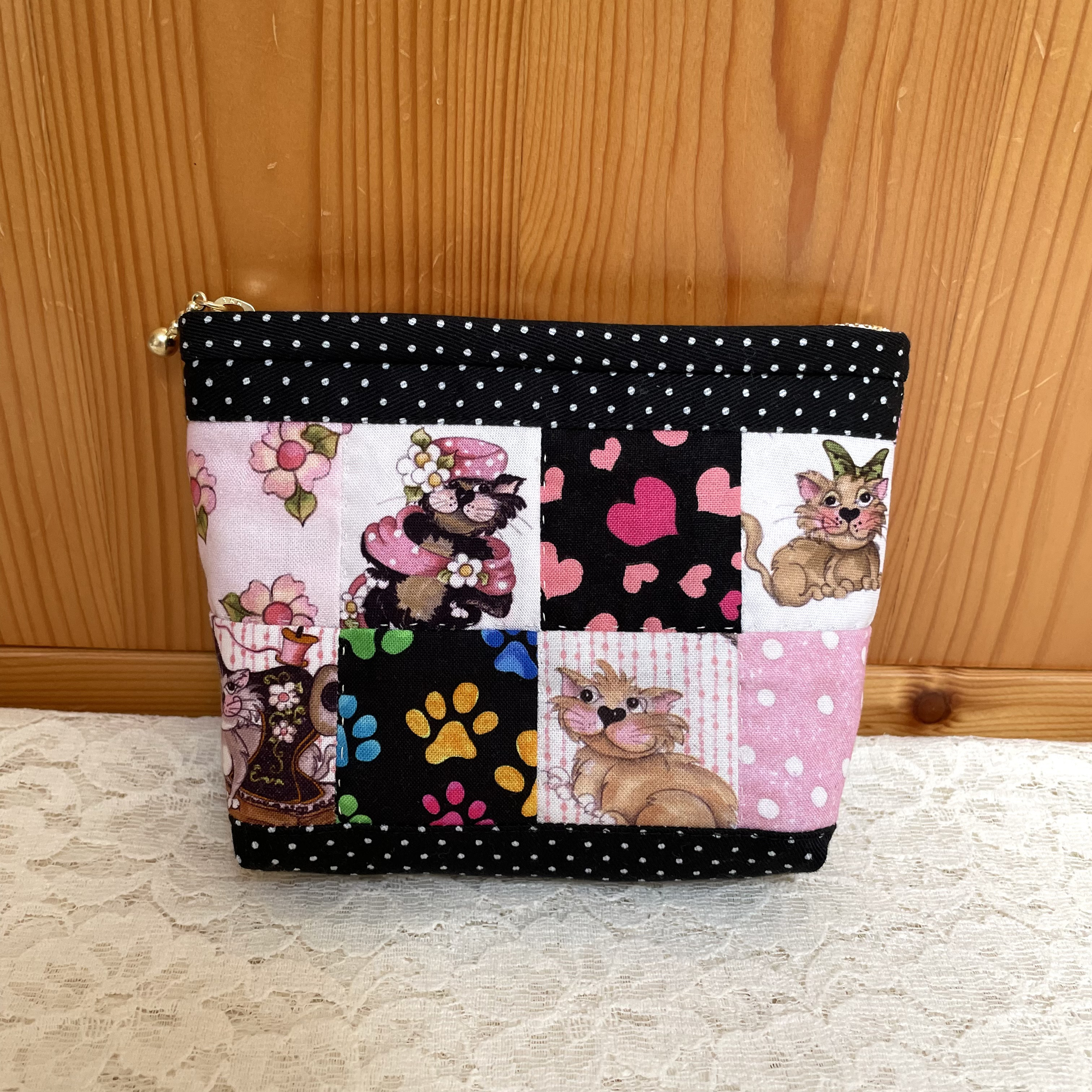 ロラライハリス パッチワークポーチ＊ねこ(小さめ) ポーチ YUKI 通販